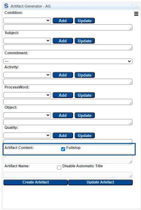 Fullstop checkbox